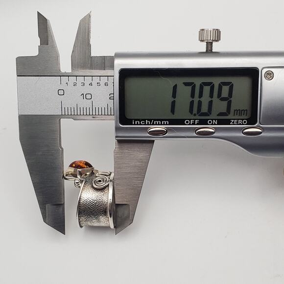 Artisan Boho Sterling Silver 925 Baltic Amber Wide Band Ring Size 6 - Picture 13 of 14